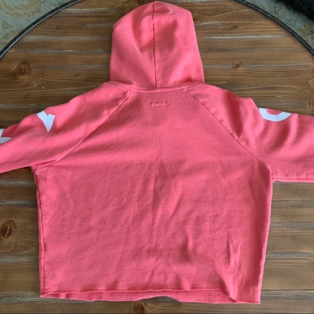 𝅺aeropostale Cropped Pink Hoodie Sweatshirt. M - Picture 3 of 6